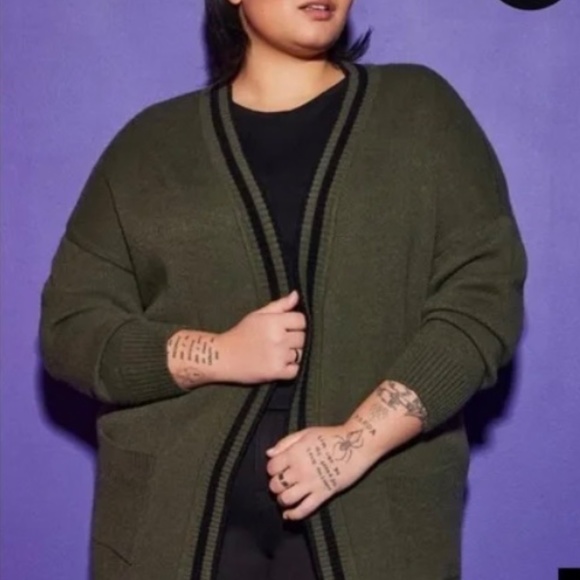 Torrid Lovesick Gimme a Break green cardigan size 0 - Picture 3 of 5